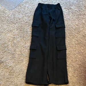 Black Cargo Pants women’s size small corduroy color black pull on style